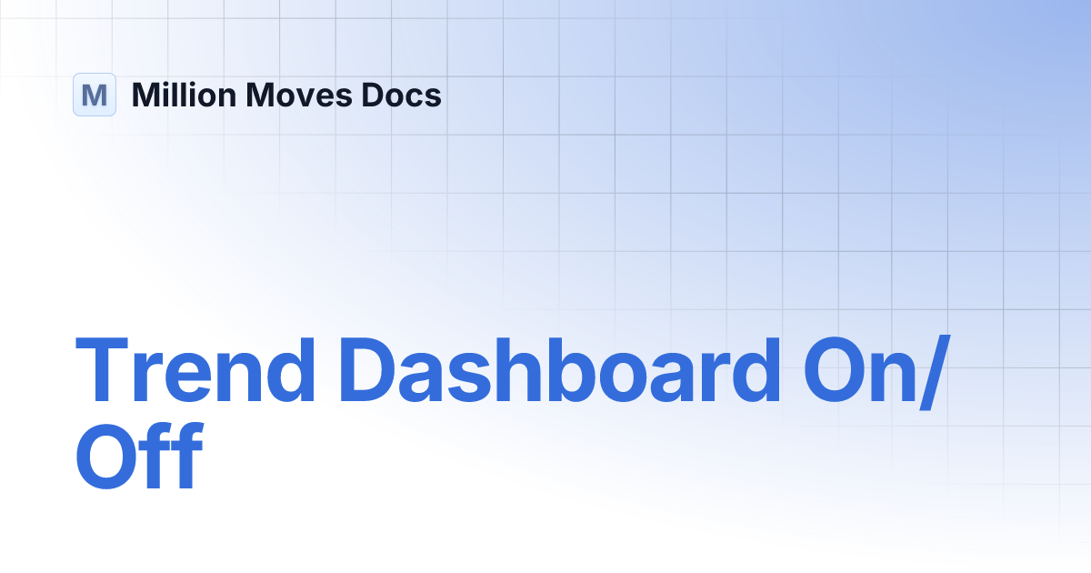 Trend Dashboard On/Off | Million Moves Docs